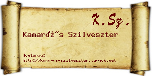 Kamarás Szilveszter névjegykártya